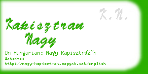 kapisztran nagy business card